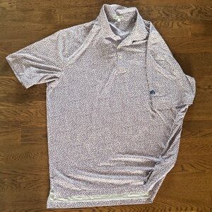 Peter Millar Red and White Patterned Polo Shirt